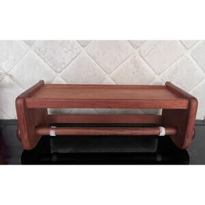 Goodwood Teak Roll Dispenser with Shelf MCM paper towels foil plastic wrap